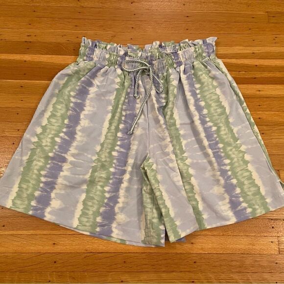 Madewell Second Wave Board Shorts Blue/Green tie dye NWT - Picture 1 of 5
